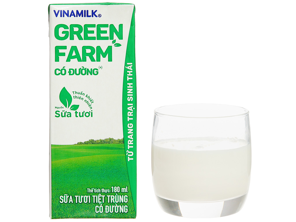 Thùng 48 hộp sữa tươi Vinamilk Green Farm có đường 180 ml (từ 1 tuổi) 15