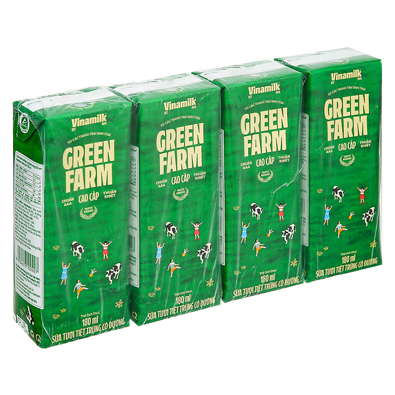 Thùng 48 hộp sữa tươi Vinamilk Green Farm có đường 180 ml (từ 1 tuổi) 5
