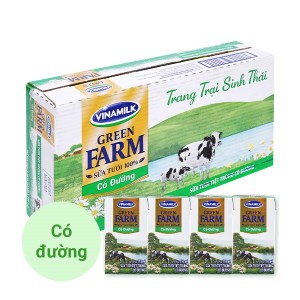 Thùng 48 hộp sữa tươi tiệt trùng có đường Vinamilk Green Farm 110ml