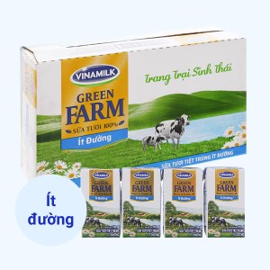 Thùng 48 hộp sữa tươi tiệt trùng ít đường Vinamilk Green Farm 110ml