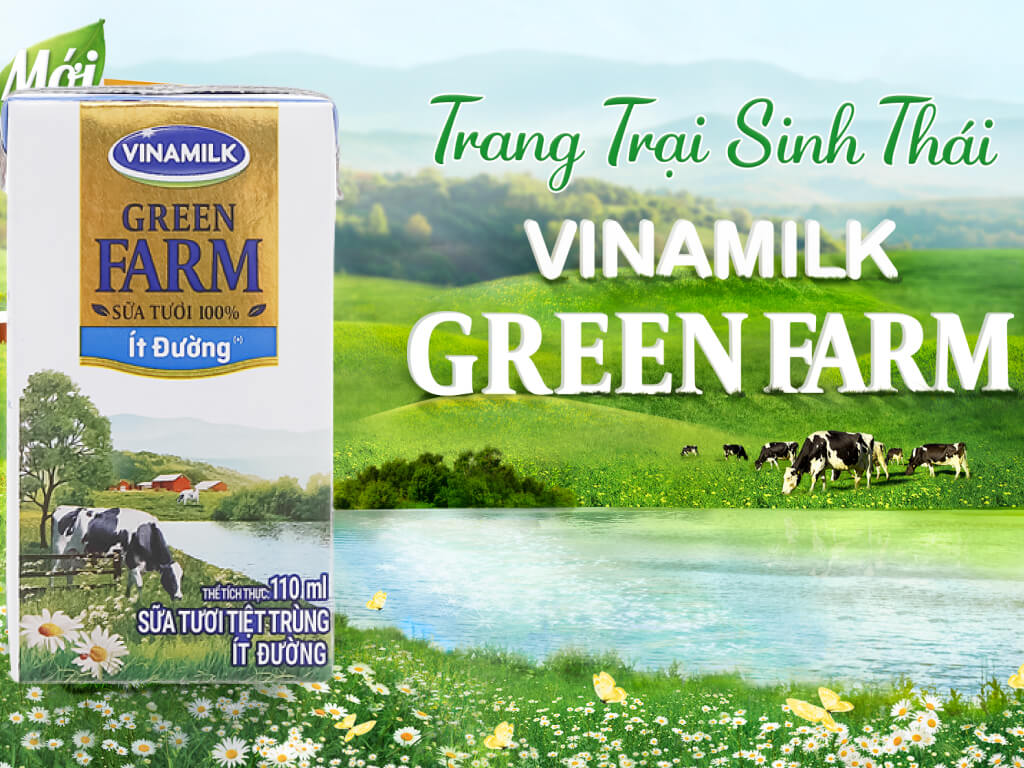Thùng 48 hộp sữa tươi tiệt trùng ít đường Vinamilk Green Farm 110ml 2