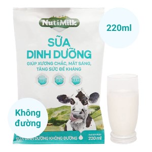 Sữa dinh dưỡng không đường Nutimilk bịch 220ml
