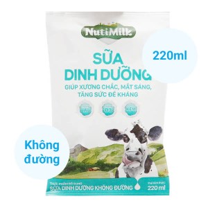 Sữa dinh dưỡng không đường Nutimilk bịch 220ml