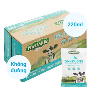 Thùng 48 bịch sữa dinh dưỡng không đường Nutimilk 220ml