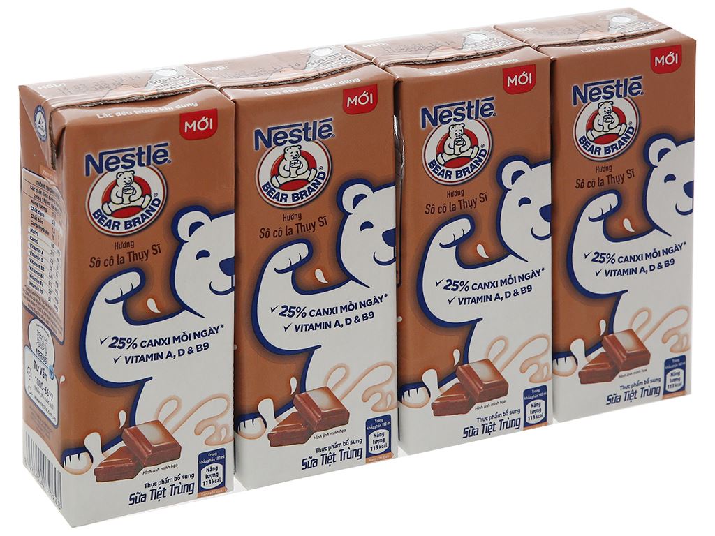Lốc 4 hộp sữa tiệt trùng socola Nestlé 180ml 1