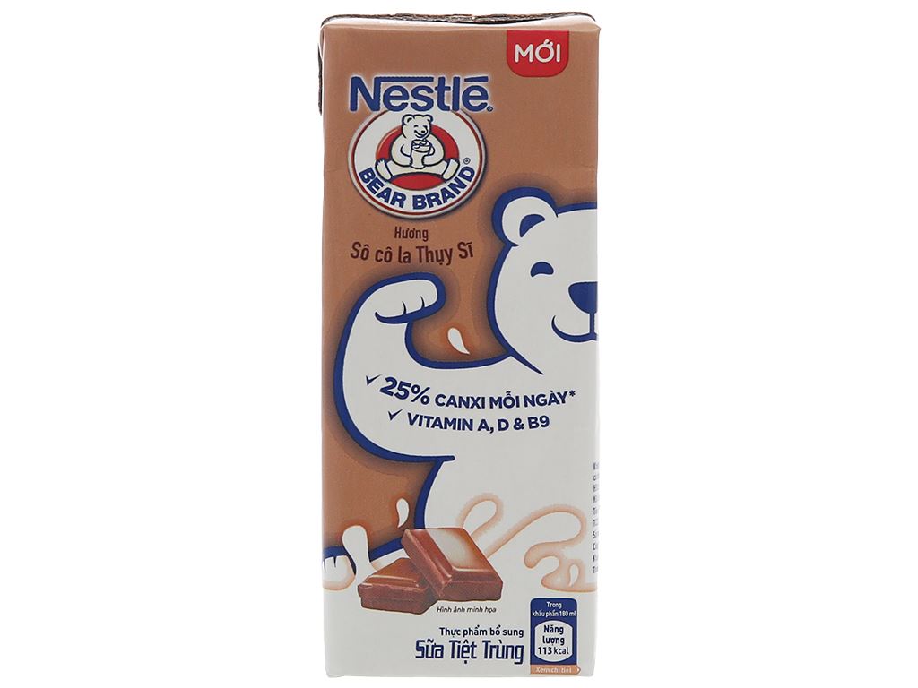 Lốc 4 hộp sữa tiệt trùng socola Nestlé 180ml 4