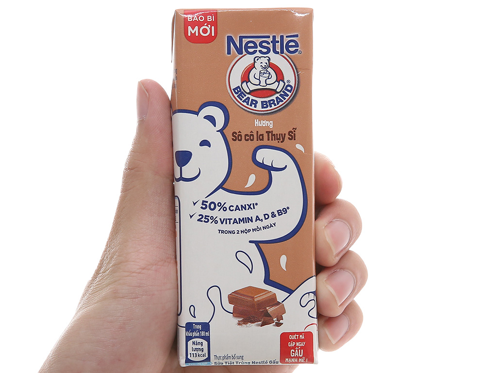 Thùng 48 hộp sữa tiệt trùng socola Nestlé 180ml 12