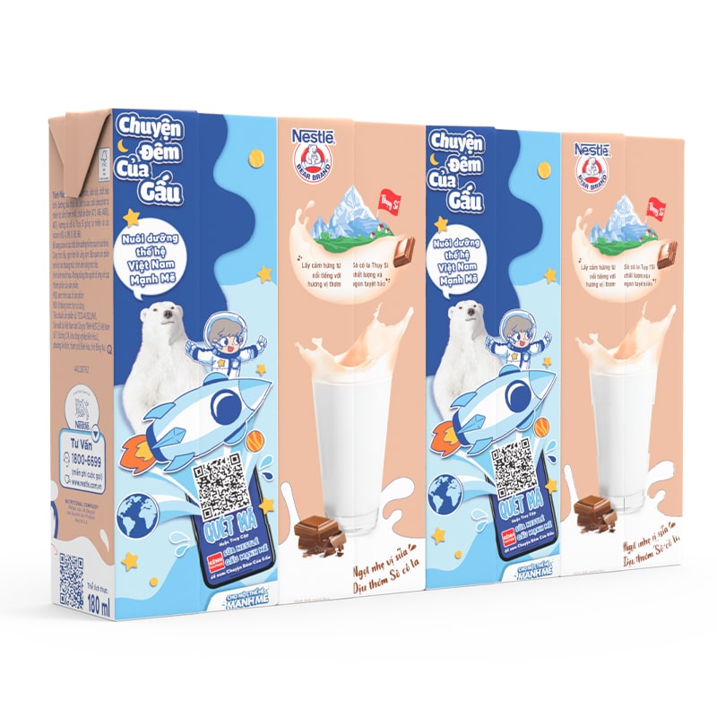 Thùng 48 hộp sữa tiệt trùng Nestlé NutriStrong có đường hương socola 180 ml (từ 1 tuổi)