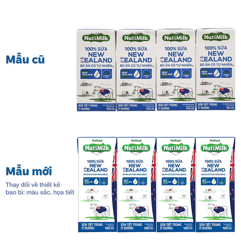 Thùng 48 hộp sữa tiệt trùng Nutimilk New Zealand ít đường 180 ml (từ 1 tuổi) 13