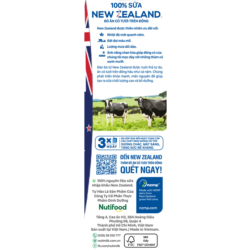 Thùng 48 hộp sữa tiệt trùng Nutimilk New Zealand ít đường 180 ml (từ 1 tuổi) 10