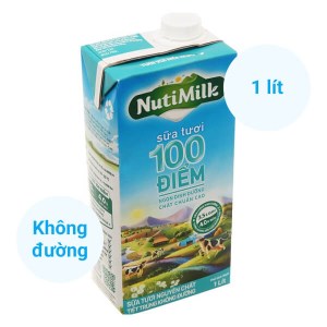 Sữa tươi tiệt trùng không đường Nutimilk 100 điểm hộp 1 lít