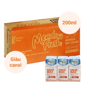 Thùng 24 hộp sữa tươi tiệt trùng giàu canxi ít béo Meadow Fresh 200ml
