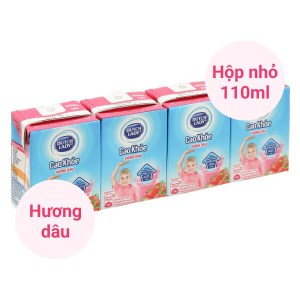 Lốc 4 hộp sữa tươi tiệt trùng dâu Dutch Lady Cao Khoẻ 110ml