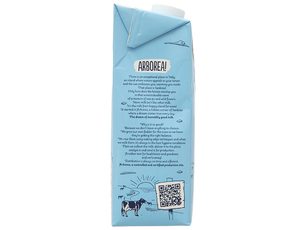 Sữa tươi tiệt trùng Arborea ít kem hộp 1 lít 5