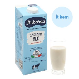 Sữa tươi tiệt trùng Arborea ít kem hộp 1 lít