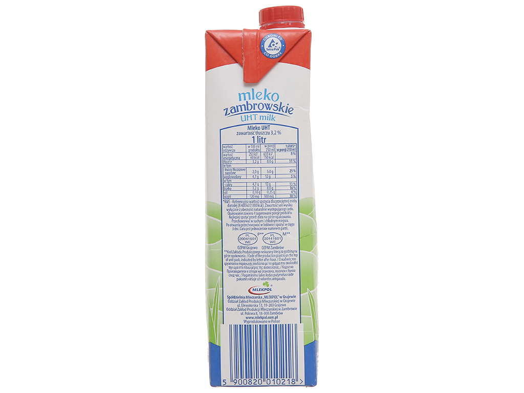 Sữa tiệt trùng Mleko Zambrowskie 3.2% béo hộp 1 lít 5