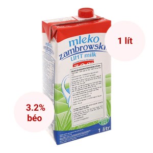 Sữa tiệt trùng Mleko Zambrowskie 3.2% béo hộp 1 lít sản xuất từ Ba Lan