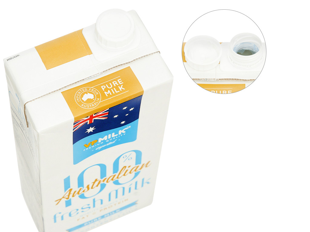 Sữa tươi tiệt trùng không đường VPMilk Australian Fresh Milk hộp 1 lít 8