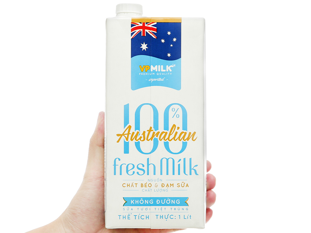 Sữa tươi tiệt trùng không đường VPMilk Australian Fresh Milk hộp 1 lít 9