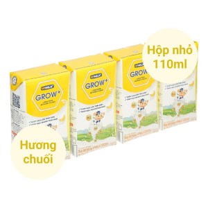 Lốc 4 hộp sữa tươi tiệt trùng vị chuối VPMilk Grow + 110ml