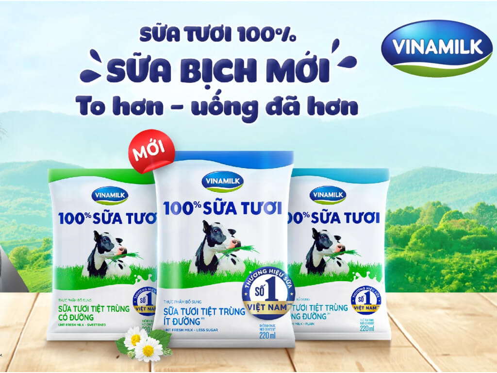 Sữa tươi tiệt trùng Vinamilk không đường 220 ml (từ 1 tuổi) 1