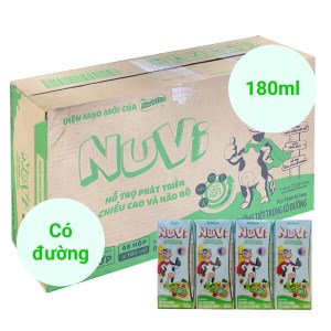 Thùng 48 hộp sữa dinh dưỡng tiệt trùng có đường Nuvi 180ml