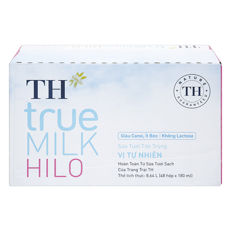 Thùng 48 hộp sữa tươi tiệt trùng TH true MILK Hilo không đường