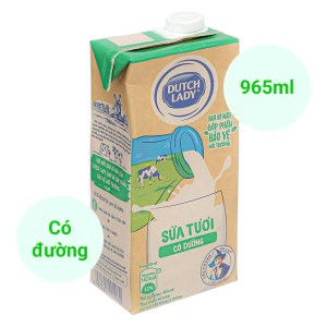 Sữa tươi tiệt trùng có đường Dutch Lady hộp 965ml