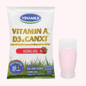 Sữa dinh dưỡng hương dâu Vinamilk A&D3 bịch 220ml