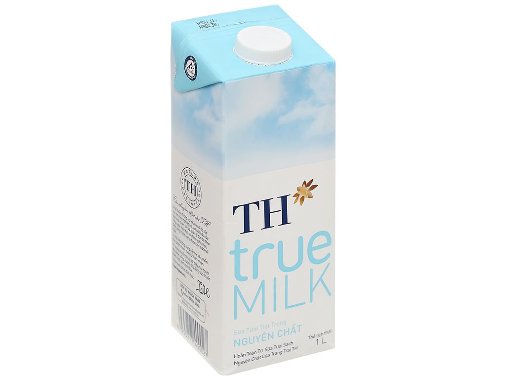 Sữa tươi tiệt trùng nguyên chất không đường TH true MILK hộp 1 lít 1