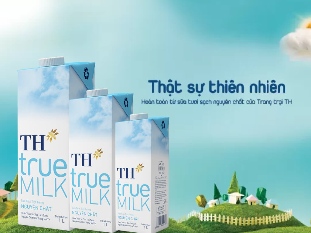 Sữa tươi tiệt trùng nguyên chất không đường TH true MILK hộp 1 lít 2