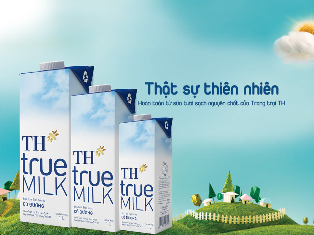 Sữa tươi tiệt trùng có đường TH true MILK hộp 1 lít 2