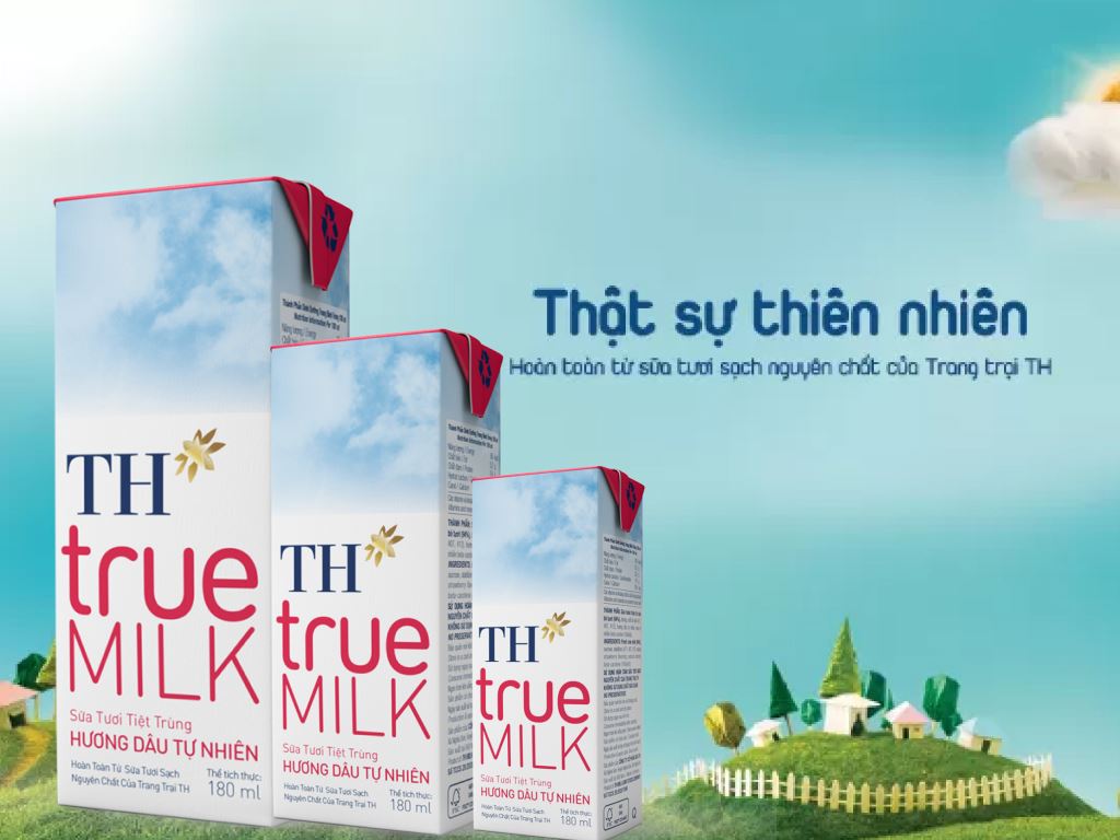 Lốc 4 hộp sữa tươi tiệt trùng hương dâu TH true MILK 180ml 2