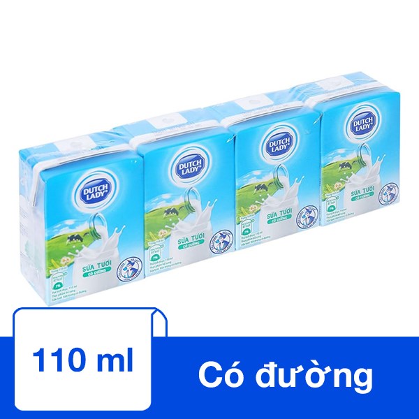 Thùng 48 hộp sữa tươi tiệt trùng Dutch Lady có đường 110 ml (từ 1 tuổi) - AVAKids.com