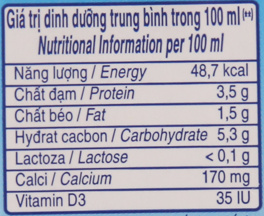 Lốc 4 hộp sữa dinh dưỡng không đường Vinamilk Flex không lactoza 180ml 0