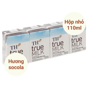Lốc 4 hộp sữa tươi tiệt trùng socola TH true MILK 110ml