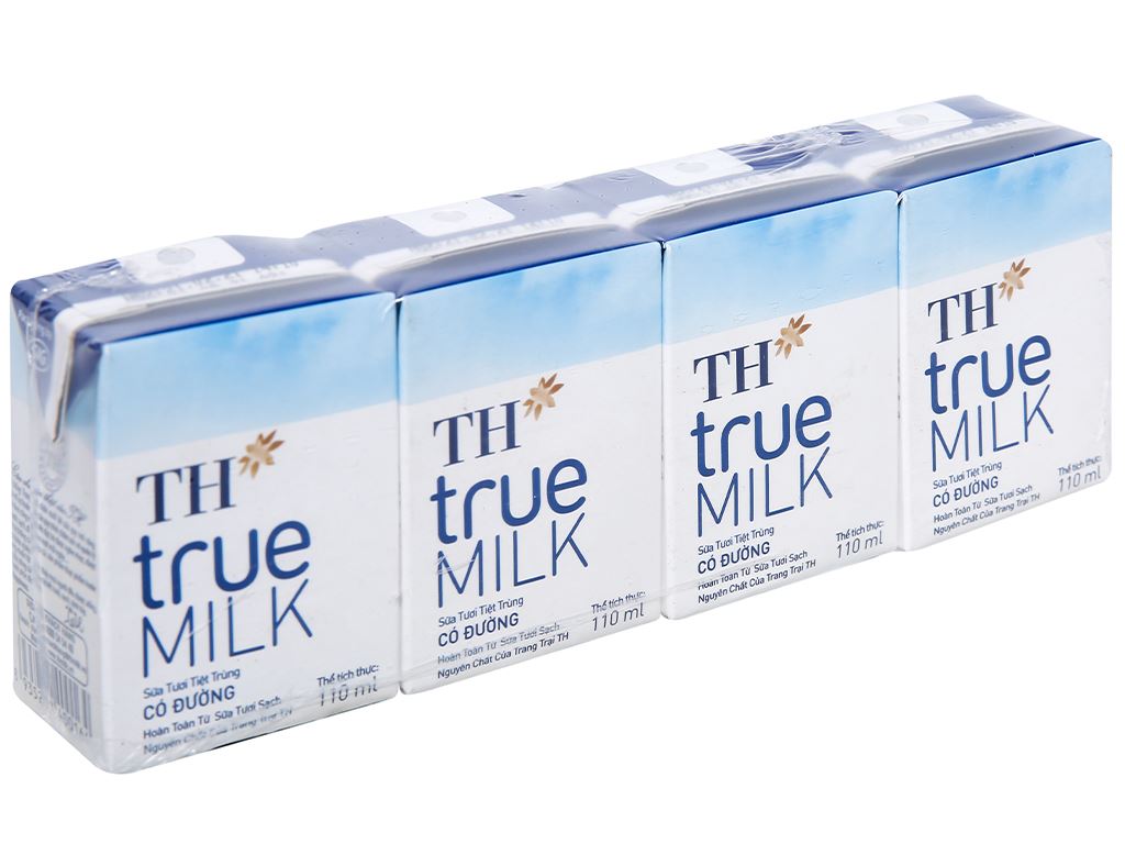 Sữa tươi tiệt trùng TH True Milk Có Đường 110ml(Thùng 48 hộp)- sp1151