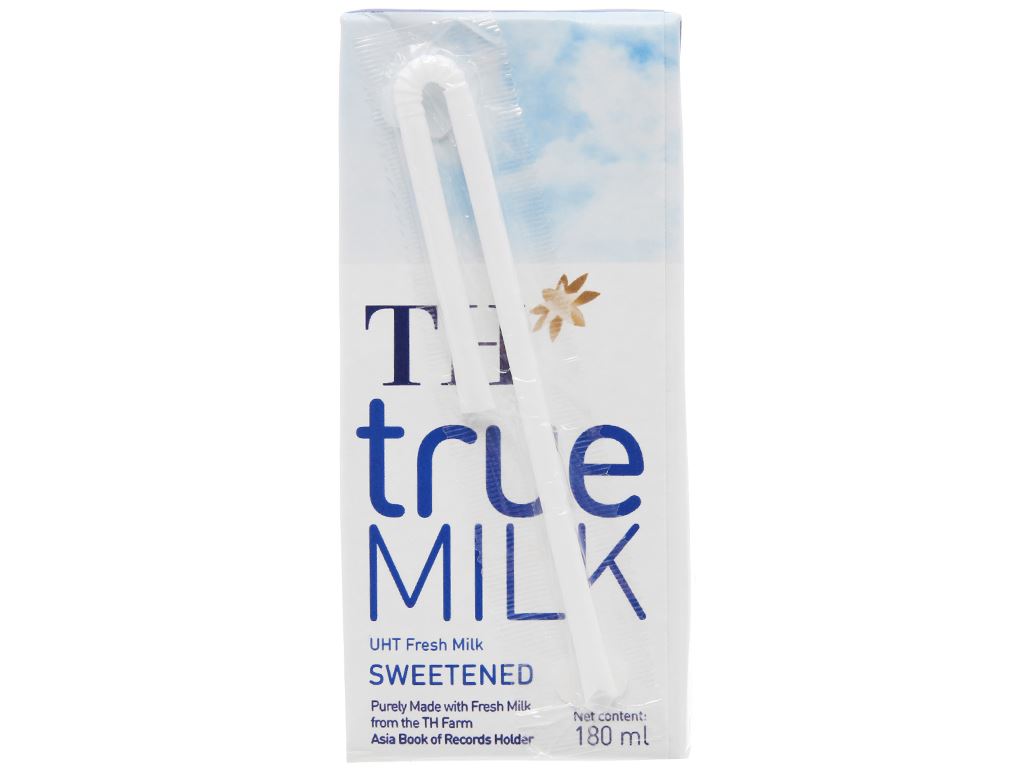 Lốc 4 hộp sữa tươi tiệt trùng có đường TH true MILK 180ml 4