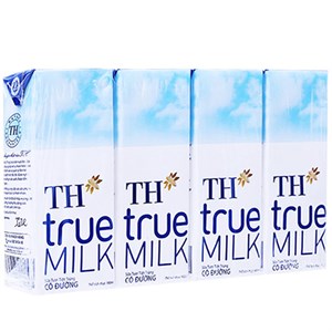 Lot von 4 Schachteln TH True MILK Frischmilch mit Zucker