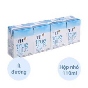 Lốc 4 hộp sữa tươi tiệt trùng ít đường TH true MILK 110ml