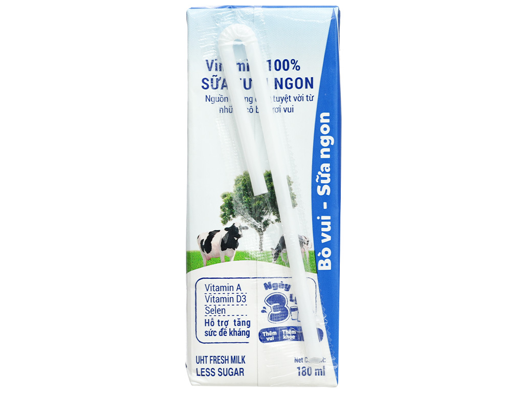 Lốc 4 hộp sữa tươi ít đường Vinamilk 180ml 7
