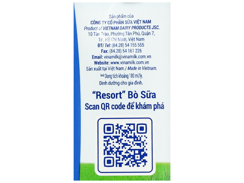 Lốc 4 hộp sữa tươi ít đường Vinamilk 180ml 11