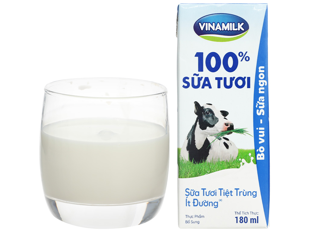 Lốc 4 hộp sữa tươi ít đường Vinamilk 180ml 13