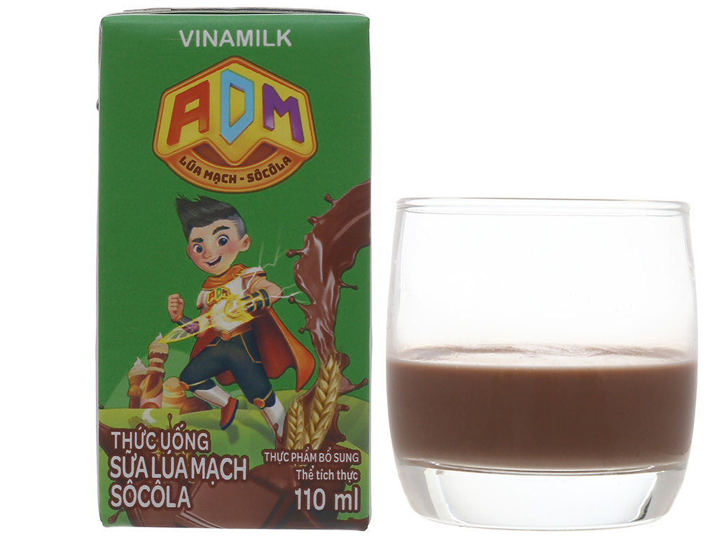 Lốc 4 hộp sữa dinh dưỡng socola Vinamilk ADM Gold 110ml 8