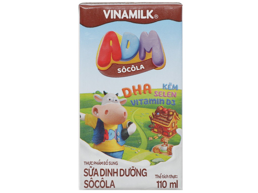 Lốc 4 hộp sữa dinh dưỡng socola Vinamilk ADM 110ml 4
