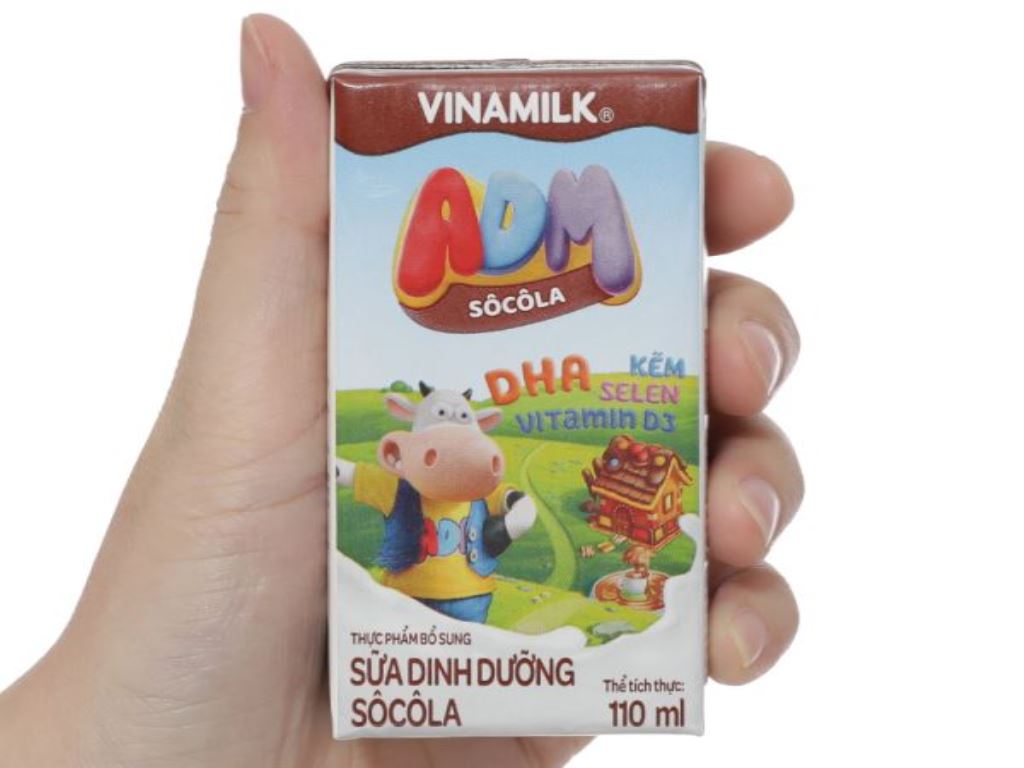Lốc 4 hộp sữa dinh dưỡng socola Vinamilk ADM 110ml 10