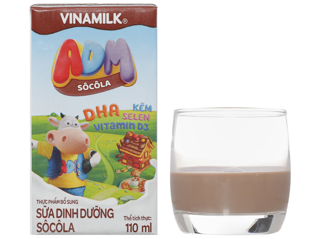 Lốc 4 hộp sữa dinh dưỡng socola Vinamilk ADM 110ml 11