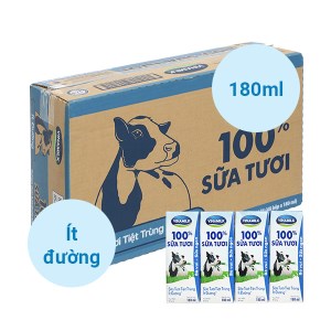 Thùng 48 hộp sữa tươi ít đường Vinamilk 180ml