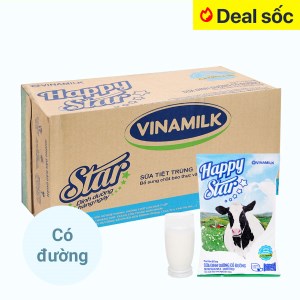 Thùng 48 bịch sữa dinh dưỡng có đường Vinamilk Happy Star 220ml