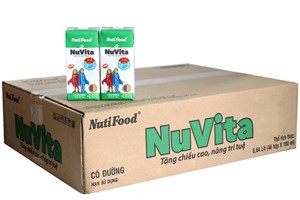 Thùng sữa tiệt trùng Nuvita Có đường hộp 180ml (48 hộp)